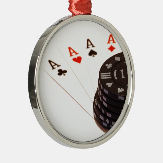 Vier Aces Metalen Ornament (Rechts)