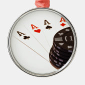 Vier Aces Metalen Ornament (Voorkant)
