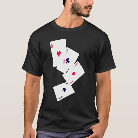 Vier Aces Poker Pro Lucky Player Winner Costume Ha T-shirt (Voorkant)