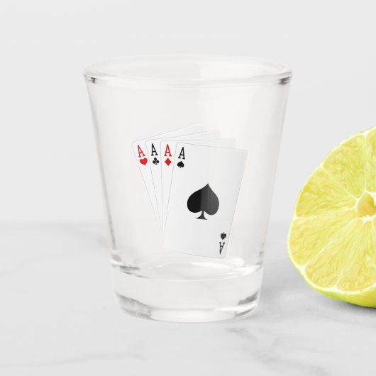 Vier Aces Shot Glass Glas (Voorkant)