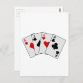 Vier Aces (vier van een soort) pokerspelkaarten Briefkaart (Voorkant / Achterkant)