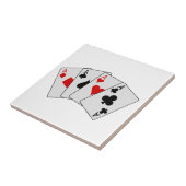 Vier Aces (vier van een soort) pokerspelkaarten Tegeltje (Zijkant)