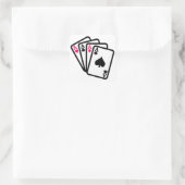 Vier Aces Vierkante Sticker (Tas)