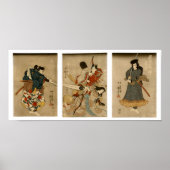 Vier acteurs, Kuniyoshi Japanse Fine Art Poster (Voorkant)