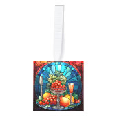 Vier Afbeelding Glas in lood kerst Decoratie (Voorkant)