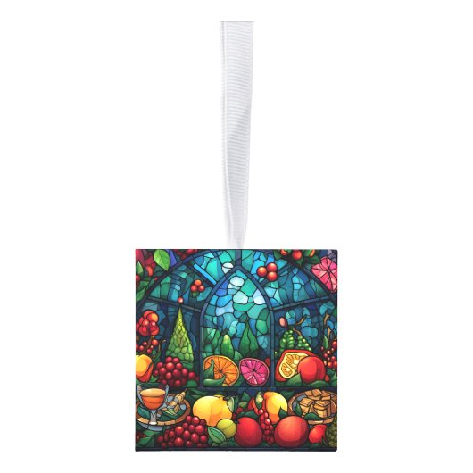 Vier Afbeelding Glas in lood kerst Decoratie (Rechts)