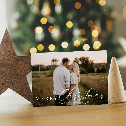 Vier Afbeelding moderne kerstster Feestdagenkaart