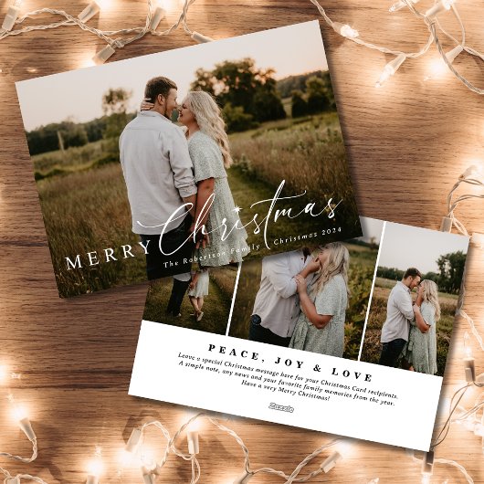 Vier Afbeelding moderne kerstster Feestdagenkaart