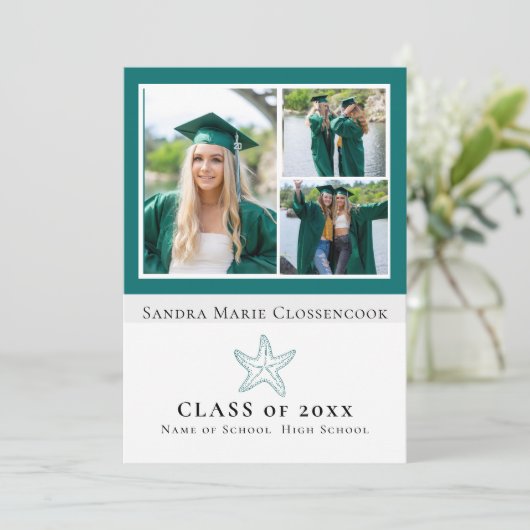 vier Afbeelding Nautische snuifvis afstuderen Aankondiging (Staand voorkant)