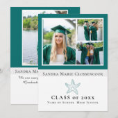 vier Afbeelding Nautische snuifvis afstuderen Aankondiging (Voorkant / Achterkant)