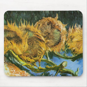 Vier afgesneden zonnebloemen door Vincent van Gogh Muismat
