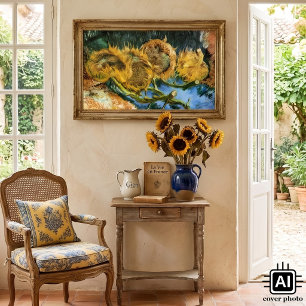 Vier afgesneden zonnebloemen door Vincent van Gogh Poster