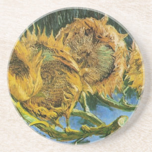 Vier afgesneden zonnebloemen, Vincent van Gogh Zandsteen Onderzetter