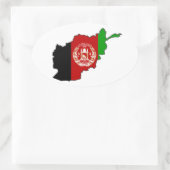VIER Afghaanse vlag - Kaart Ovale Sticker (Tas)