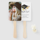 Vier Afstuderen aangepaste foto en tekst Handwaaier (Voorkant en achterkant)