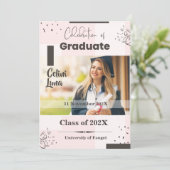 Vier Afstuderen met Modern Beige & Brown Kaart (Staand voorkant)