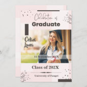 Vier Afstuderen met Modern Beige & Brown Kaart (Voorkant / Achterkant)