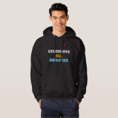 Vier alle capaciteiten Aangepaste tekst Handicap  Hoodie (Voorkant volledig)