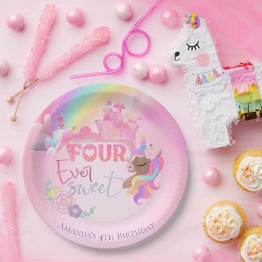 vier altijd zoete papieren Borden Papieren Bordje (Feest)