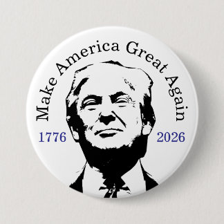 Vier America 250 en President Trump #15 Ronde Button 7,6 Cm
