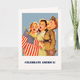 Vier Amerika, 4 juli kunst Kaart