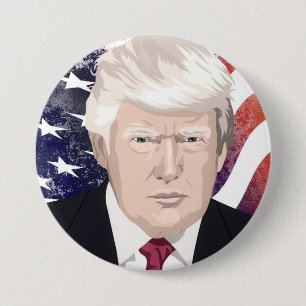 Vier Amerika en President Trump #30 Ronde Button 7,6 Cm