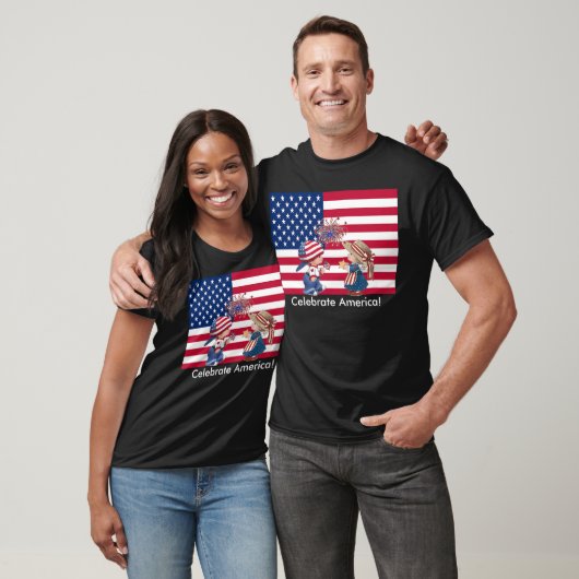 Vier Amerika  Kinder Verenigde Staten Vlag Vakanti T-shirt (Unisex)