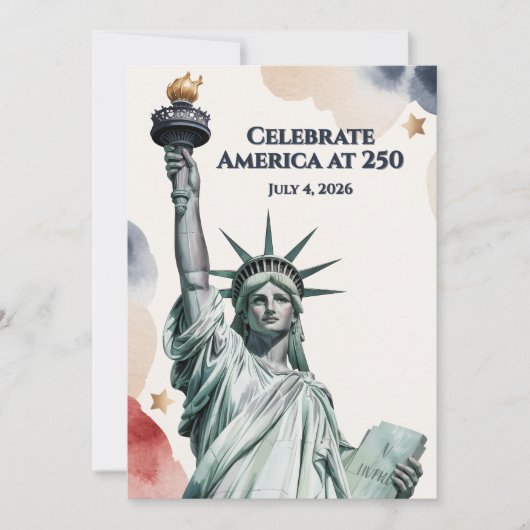 Vier Amerika op 250 Patriottische Uitnodiging (Voorkant)