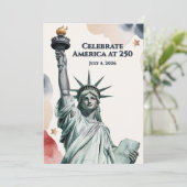 Vier Amerika op 250 Patriottische Uitnodiging (Staand voorkant)