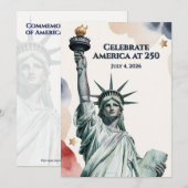 Vier Amerika op 250 Patriottische Uitnodiging (Voorkant / Achterkant)