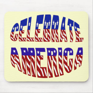 Vier Amerika Vlag Lettertype #1 usepad Muismat