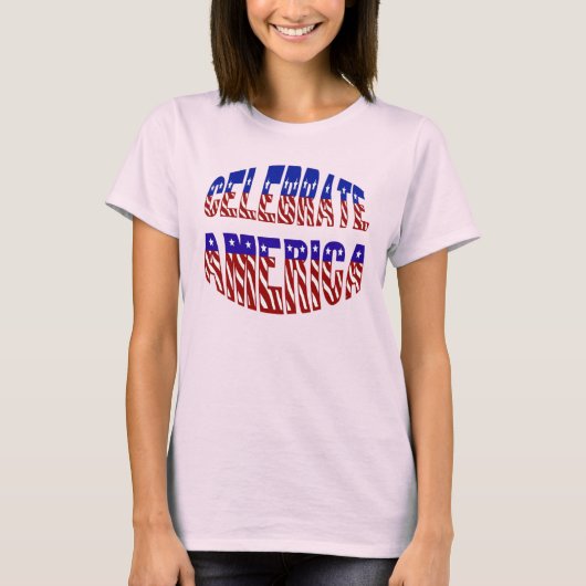 Vier Amerika Vlag Quote Vrouwen T-shirt (Voorkant)