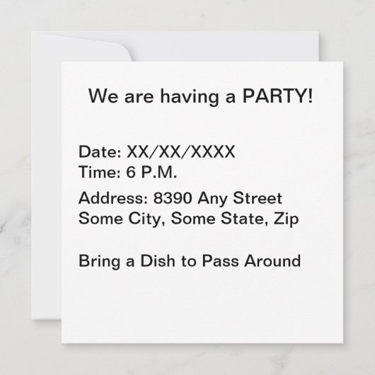 Vier Amerikaanse Flag Party Uitnodiging (Achterkant)