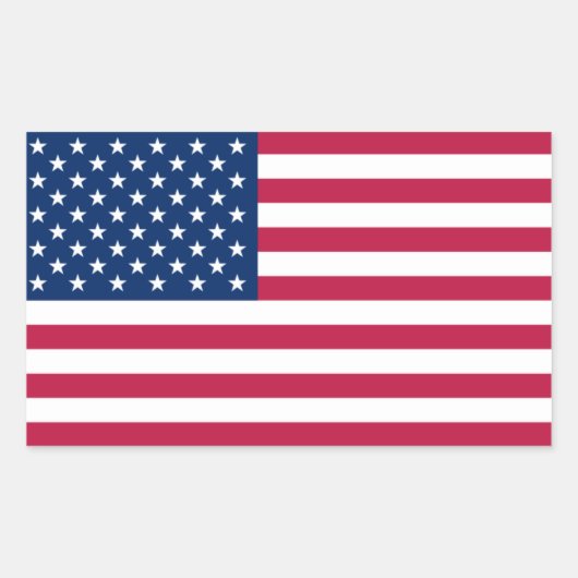 VIER Amerikaanse Nationale Vlag Rechthoekige Sticker (Voorkant)