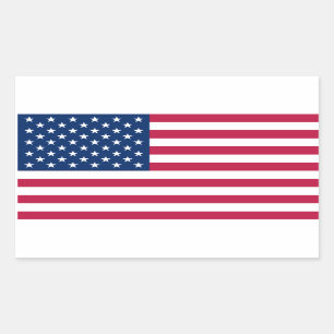 VIER Amerikaanse Nationale Vlag Rechthoekige Sticker