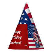 Vier Amerikaanse Vlag en Kinder Partij Pet Feesthoedjes (Links)