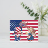 Vier Amerikaanse Vlag Vintage Kids, ZSSG Briefkaart (Staand voorkant)