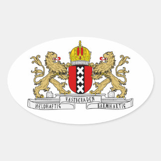 VIER Amsterdamse wapenschild Ovale Sticker