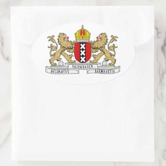 VIER Amsterdamse wapenschild Ovale Sticker (Tas)