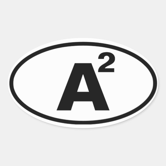 VIER Ann Arbor, "A" in het kwadraat Ovale Sticker (Voorkant)