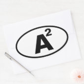 VIER Ann Arbor, "A" in het kwadraat Ovale Sticker (Envelop)