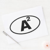 VIER Ann Arbor, "A" in het kwadraat Ovale Sticker (Envelop)