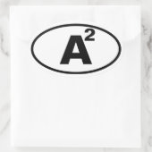 VIER Ann Arbor, "A" in het kwadraat Ovale Sticker (Tas)