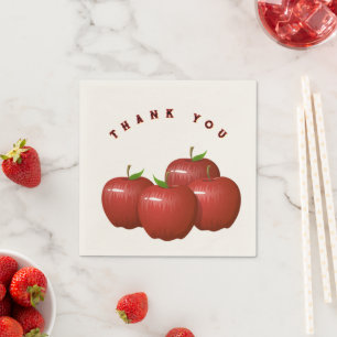 Vier Apple Thank You Cocktail Tissue Table Touch Servet