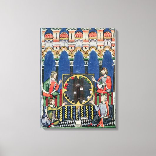 Vier Arabische backgammaspelers Canvas Afdruk (Voorkant)