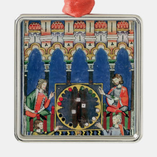 Vier Arabische backgammaspelers Metalen Ornament