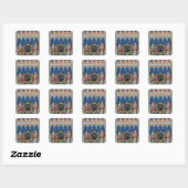 Vier Arabische backgammaspelers Vierkante Sticker (Vel)