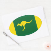 VIER Aussie Kleuren Kangoeroe Ovale Sticker (Envelop)