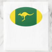 VIER Aussie Kleuren Kangoeroe Ovale Sticker (Tas)