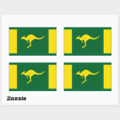 VIER Aussie Kleuren Kangoeroe Rechthoekige Sticker (Vel)